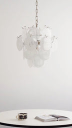 Aurora Lustre Abricot Murano Verre Disque Superposé Artistique - Neutralighting