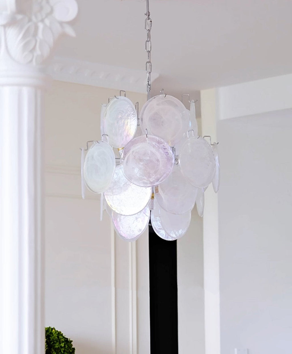 Aurora Lustre Abricot Murano Verre Disque Superposé Artistique - Neutralighting