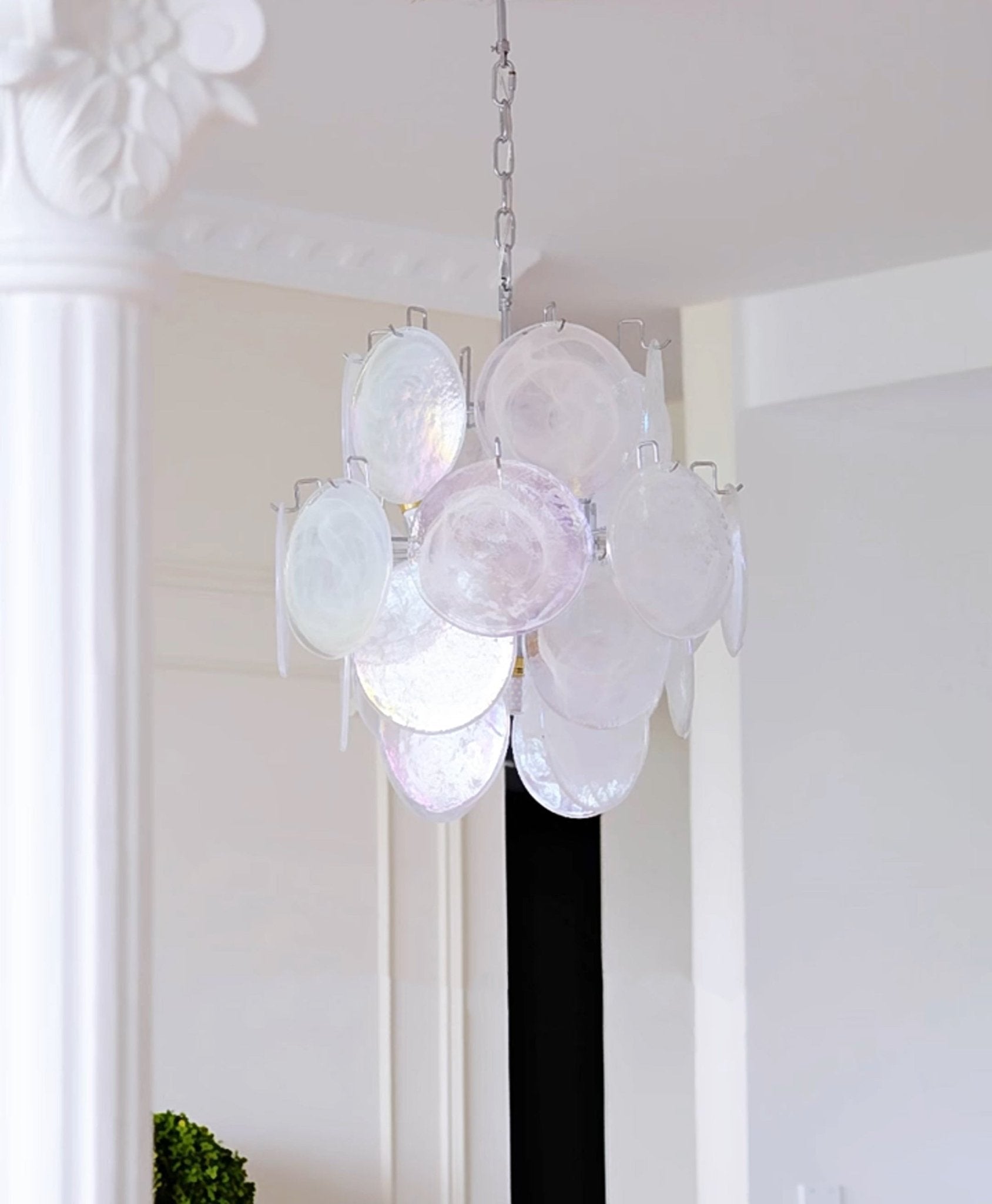 Aurora Lustre Abricot Murano Verre Disque Superposé Artistique - Neutralighting