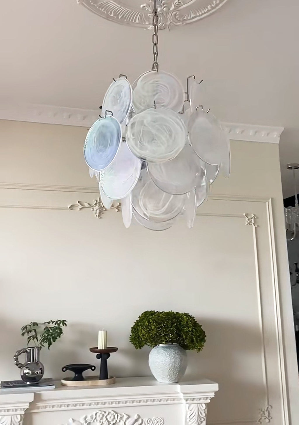 Aurora Lustre Abricot Murano Verre Disque Superposé Artistique - Neutralighting