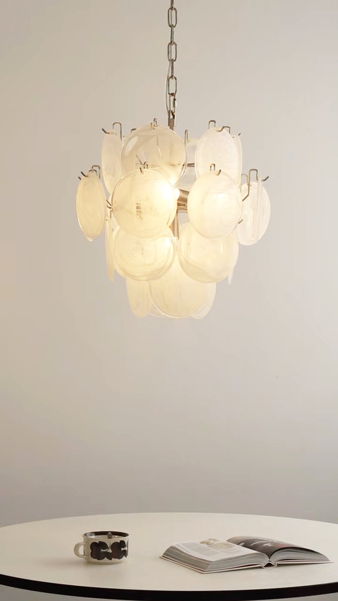Aurora Lustre Abricot Murano Verre Disque Superposé Artistique - Neutralighting