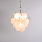 Aurora Lustre Abricot Murano Verre Disque Superposé Artistique - Neutralighting