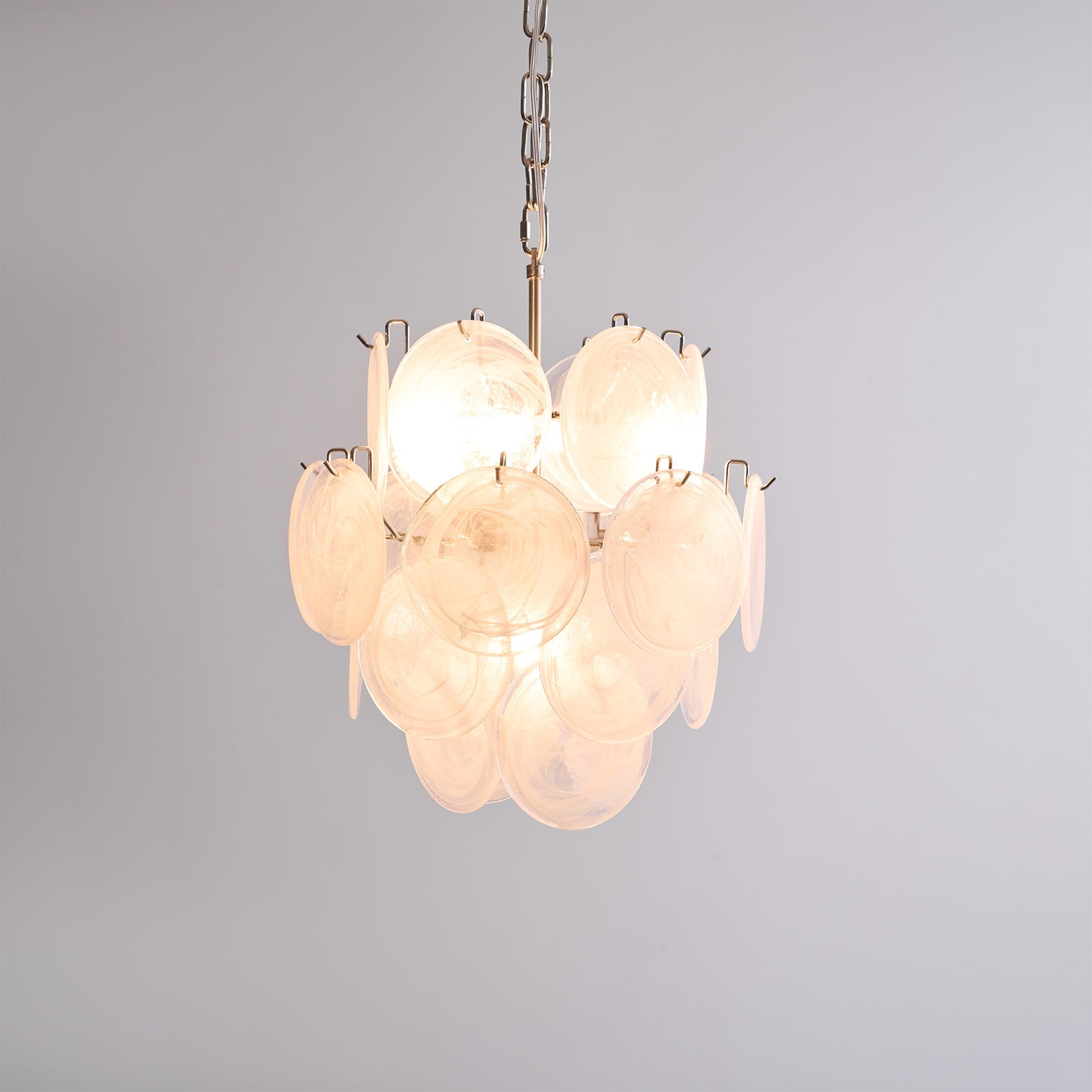 Aurora Lustre Abricot Murano Verre Disque Superposé Artistique - Neutralighting