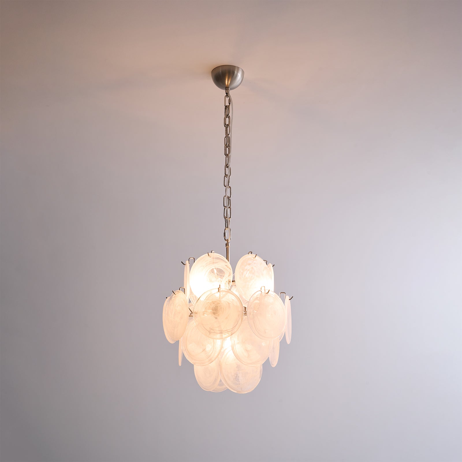 Aurora Lustre Abricot Murano Verre Disque Superposé Artistique - Neutralighting