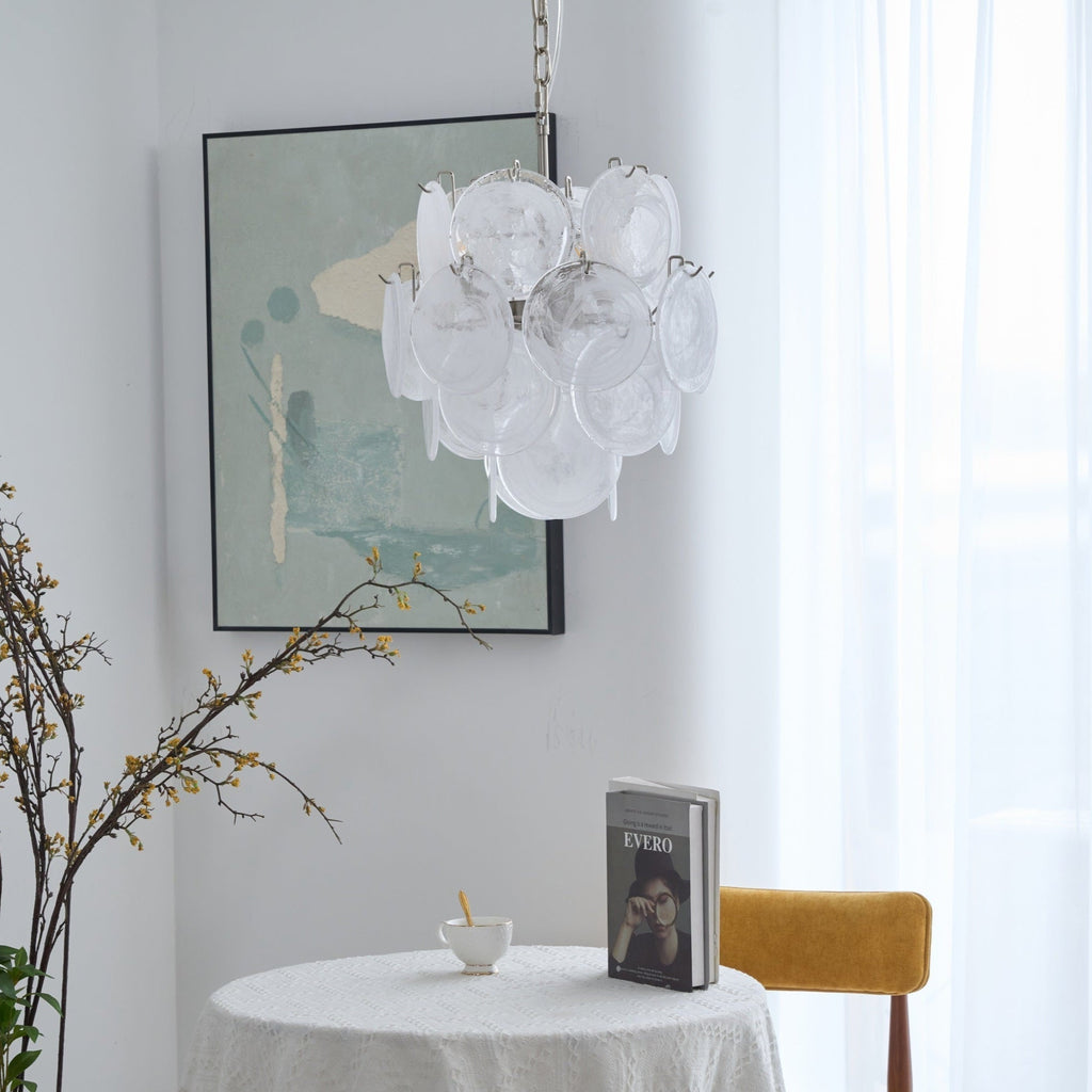 Aurora Lustre Abricot Murano Verre Disque Superposé Artistique - Neutralighting