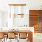 Aurance Lustre avec abat-jours en laiton poli et cristal Minimaliste - Neutralighting