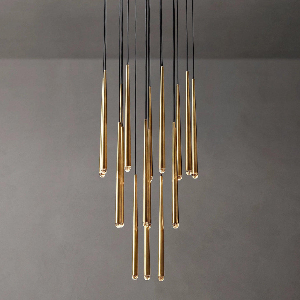 Zenith Chandelier Minimaliste Cristal Laiton - Neutralighting