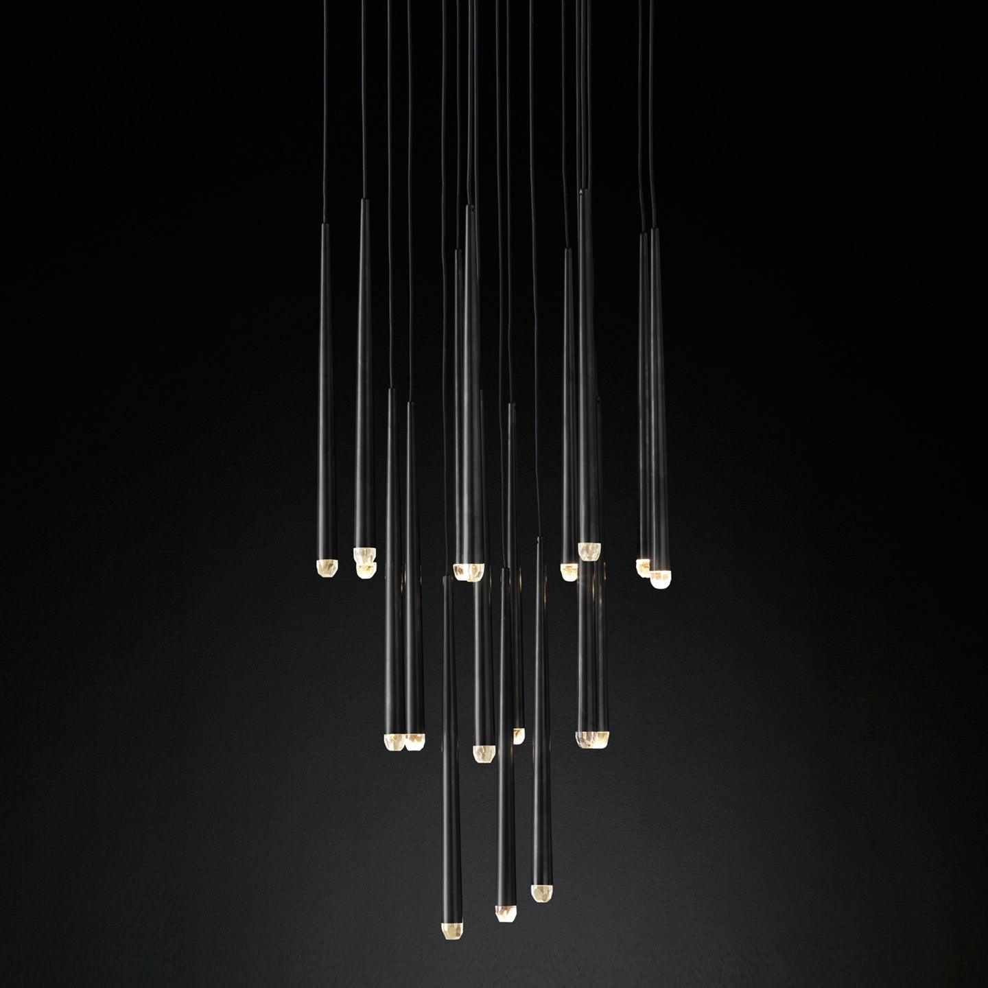 Zenith Chandelier Minimaliste Cristal Laiton - Neutralighting