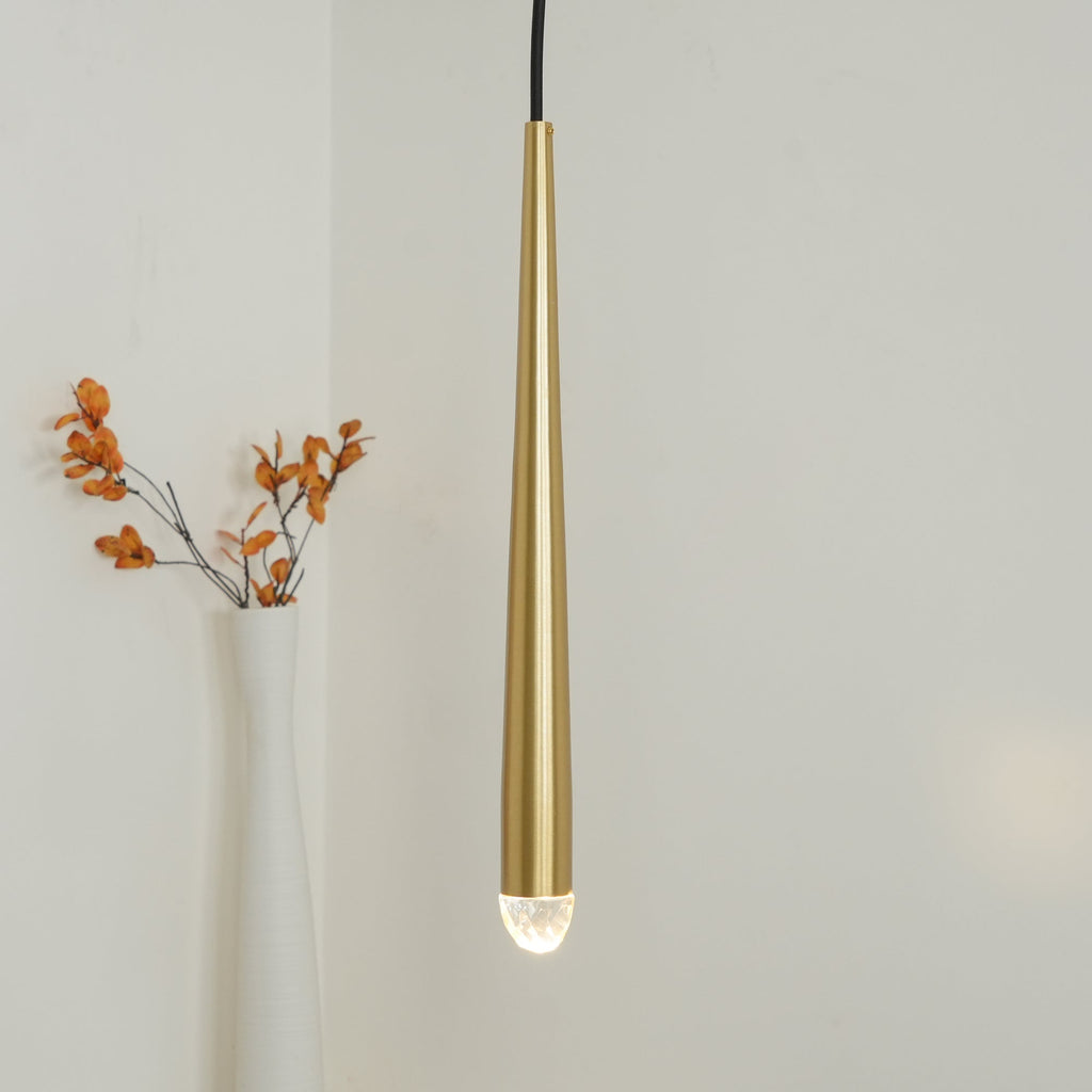 Zenith Chandelier Minimaliste Cristal Laiton - Neutralighting