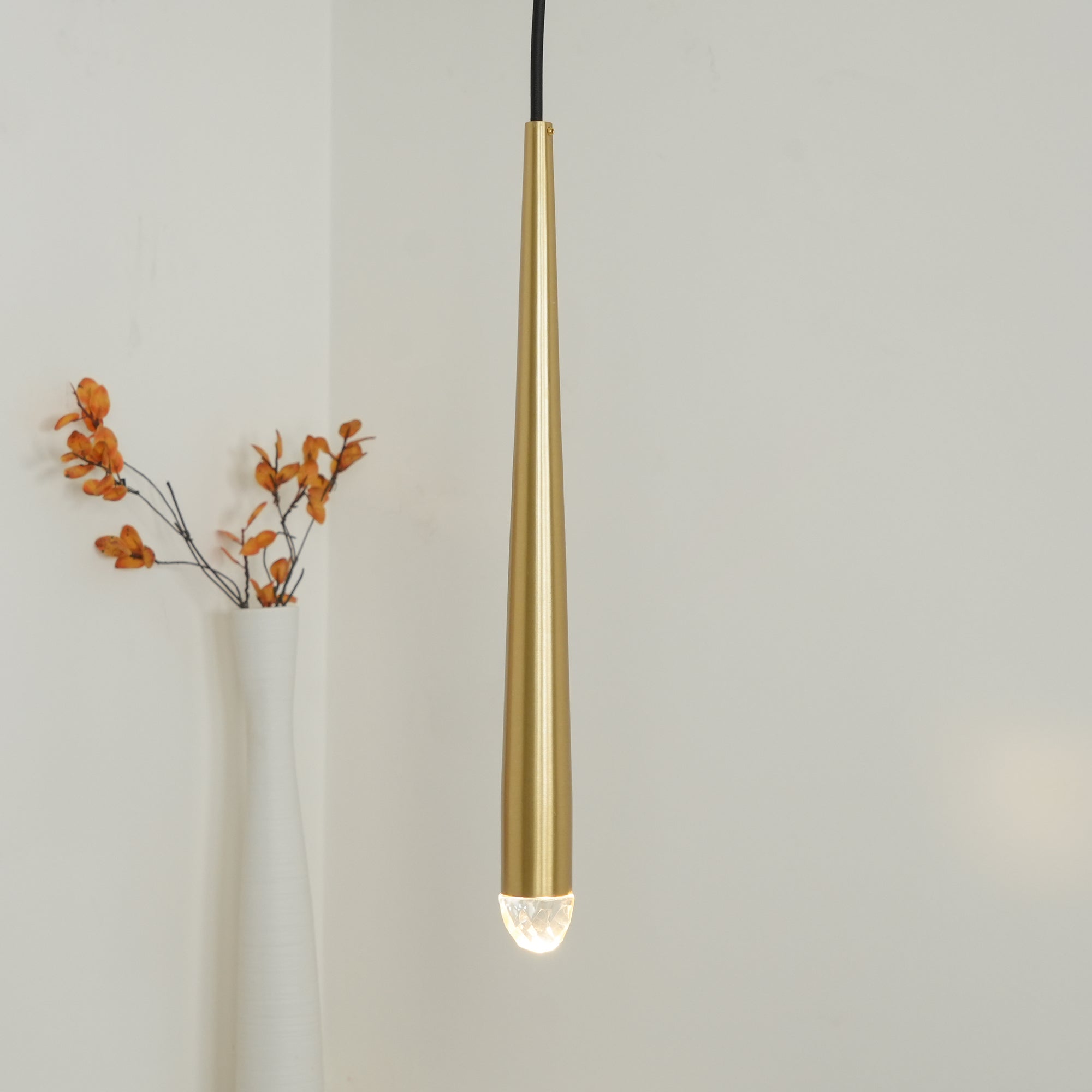 Zenith Chandelier Minimaliste Cristal Laiton - Neutralighting