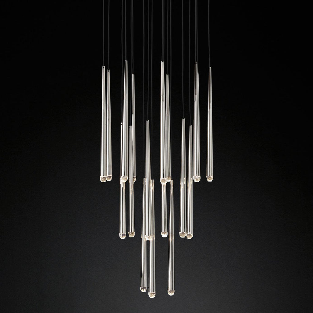 Zenith Chandelier Minimaliste Cristal Laiton - Neutralighting