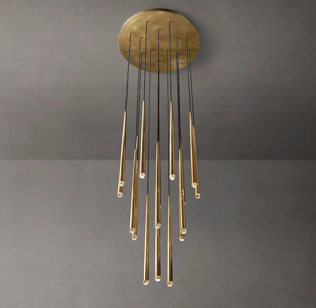 Zenith Chandelier Minimaliste Cristal Laiton - Neutralighting