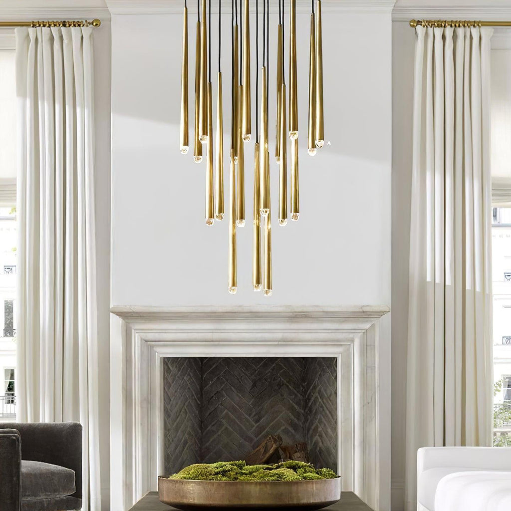 Zenith Chandelier Minimaliste Cristal Laiton - Neutralighting