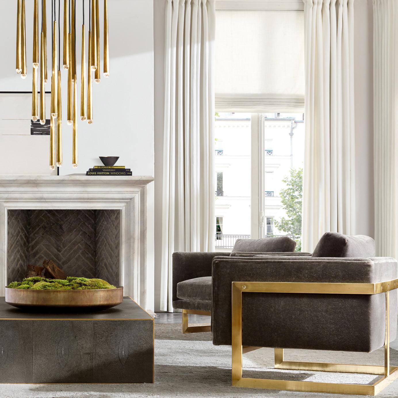 Zenith Chandelier Minimaliste Cristal Laiton - Neutralighting