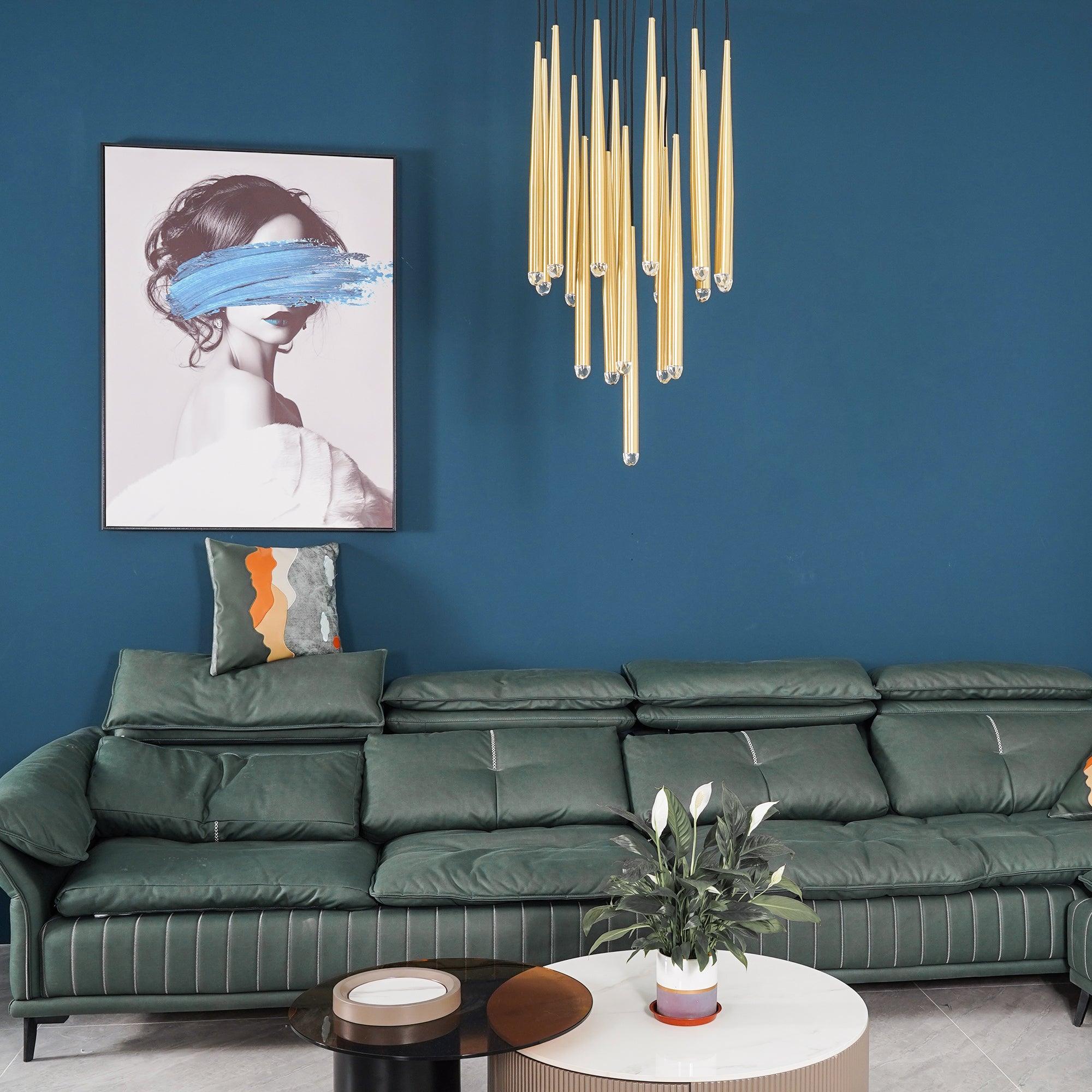 Zenith Chandelier Minimaliste Cristal Laiton - Neutralighting