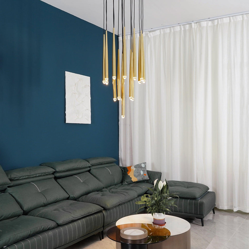 Zenith Chandelier Minimaliste Cristal Laiton - Neutralighting