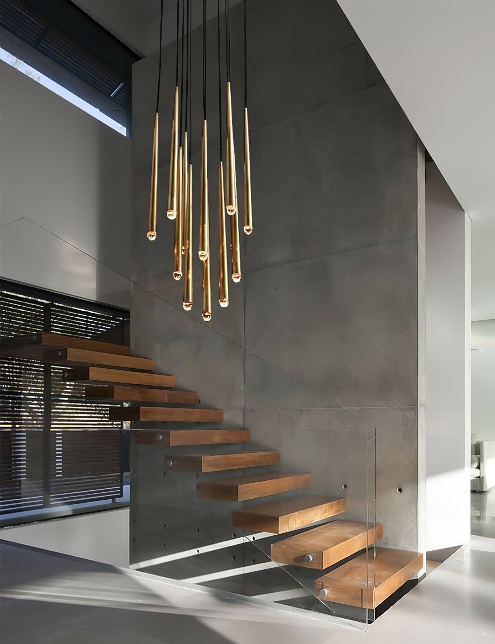 Zenith Chandelier Minimaliste Cristal Laiton - Neutralighting