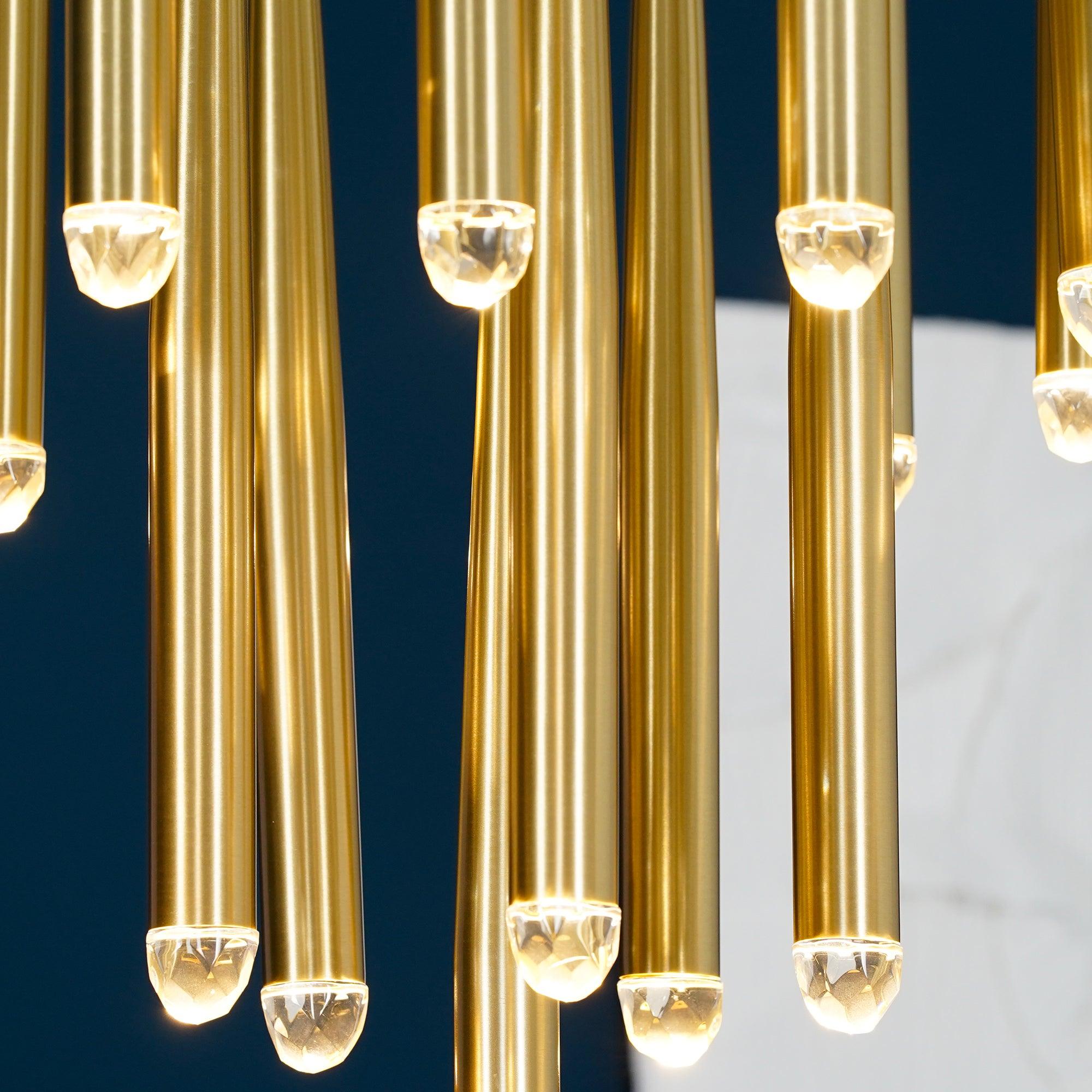 Zenith Chandelier Minimaliste Cristal Laiton - Neutralighting