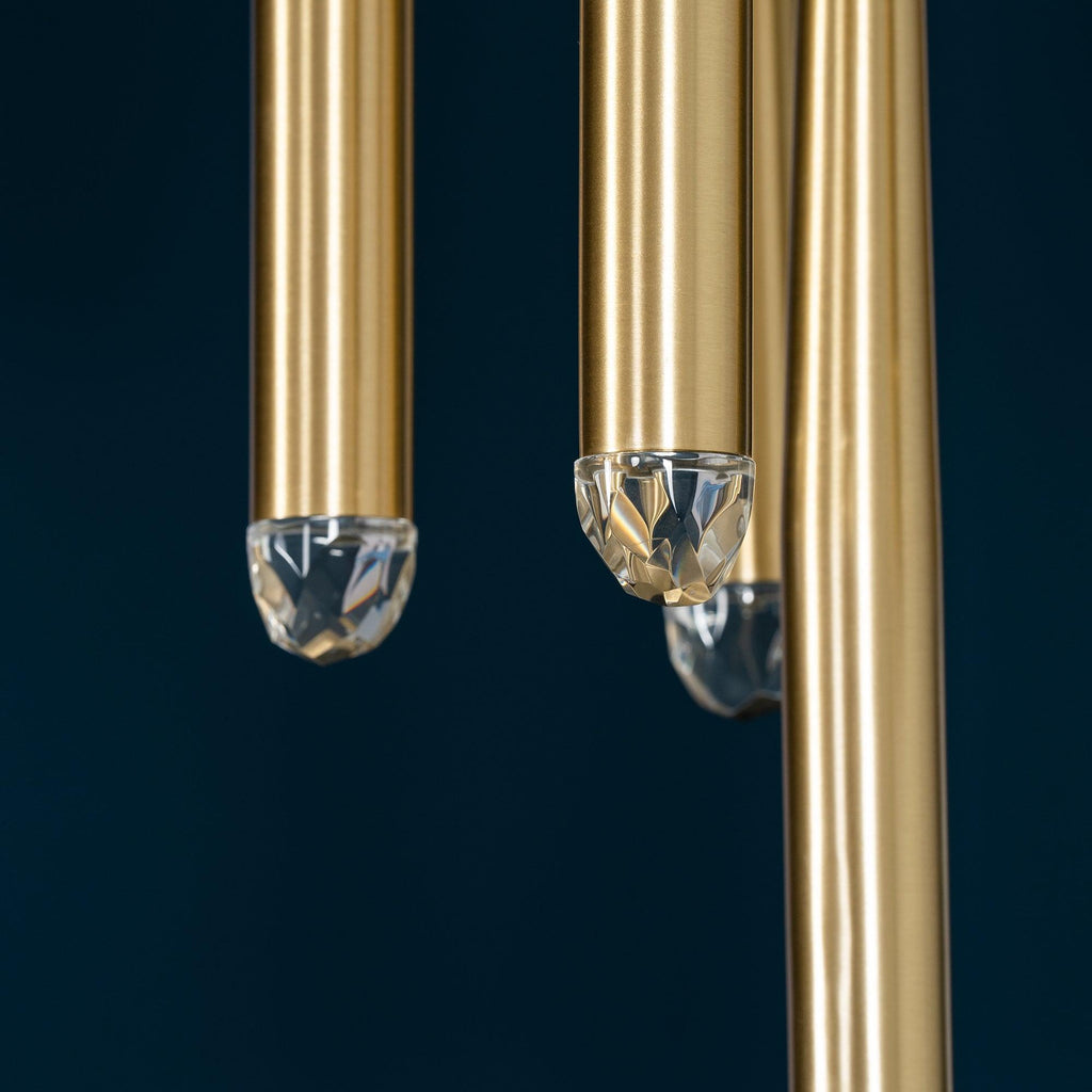 Zenith Chandelier Minimaliste Cristal Laiton - Neutralighting