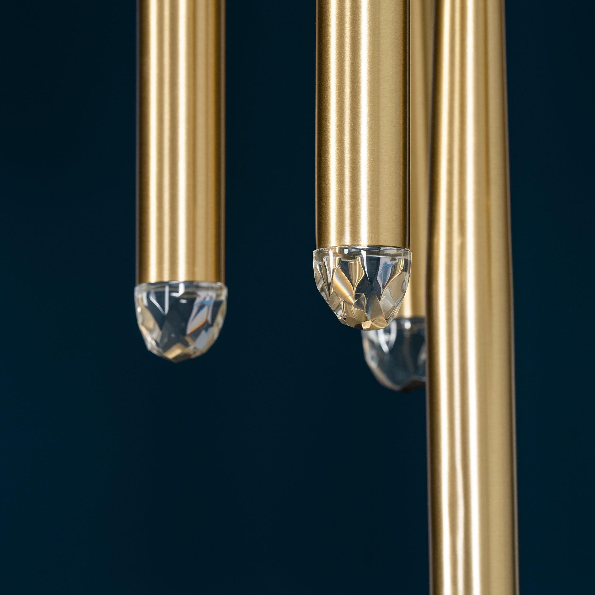 Zenith Chandelier Minimaliste Cristal Laiton - Neutralighting