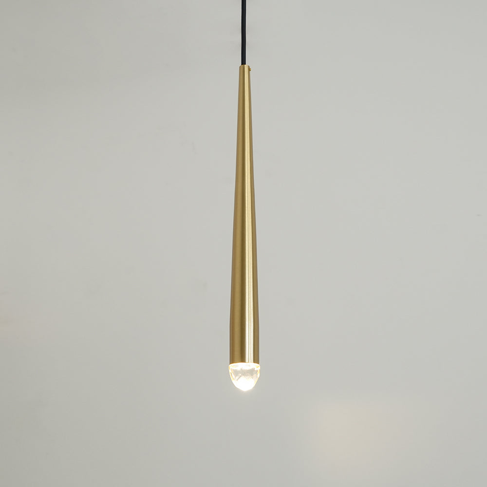 Zenith Chandelier Minimaliste Cristal Laiton - Neutralighting