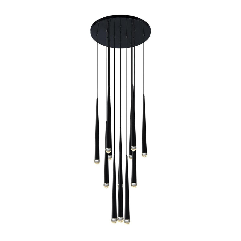 Zenith Chandelier Minimaliste Cristal Laiton - Neutralighting