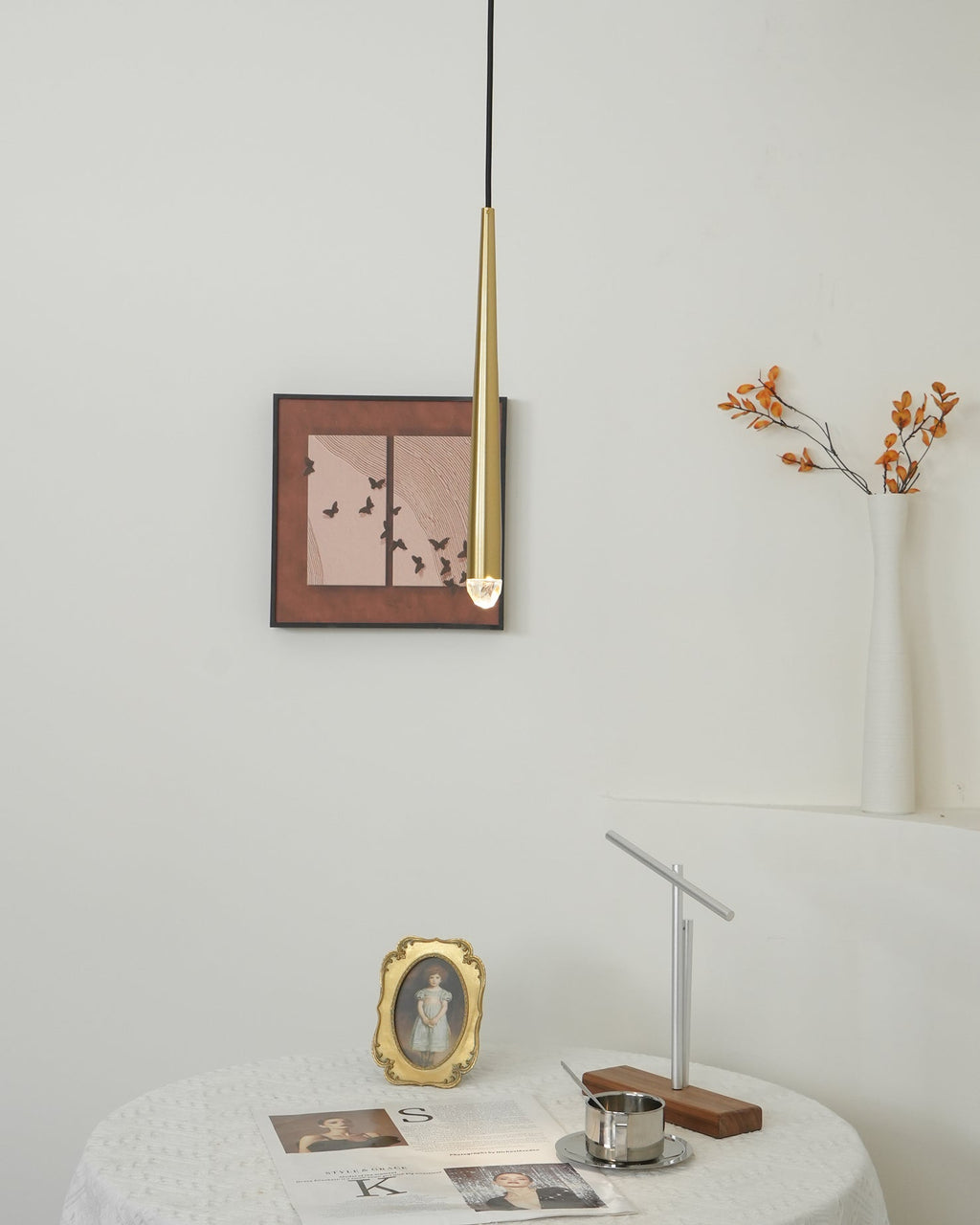 Zenith Chandelier Minimaliste Cristal Laiton - Neutralighting