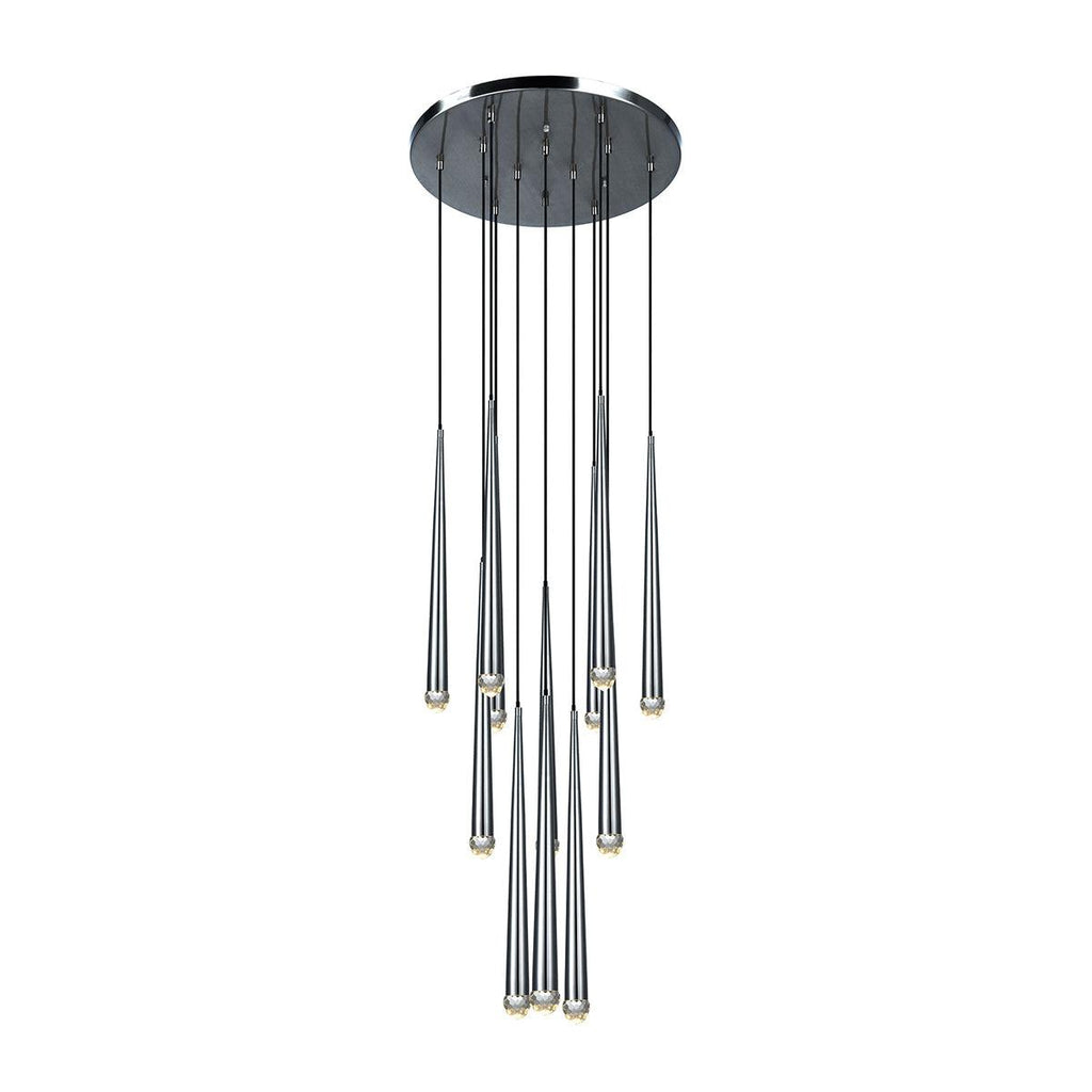 Zenith Chandelier Minimaliste Cristal Laiton - Neutralighting