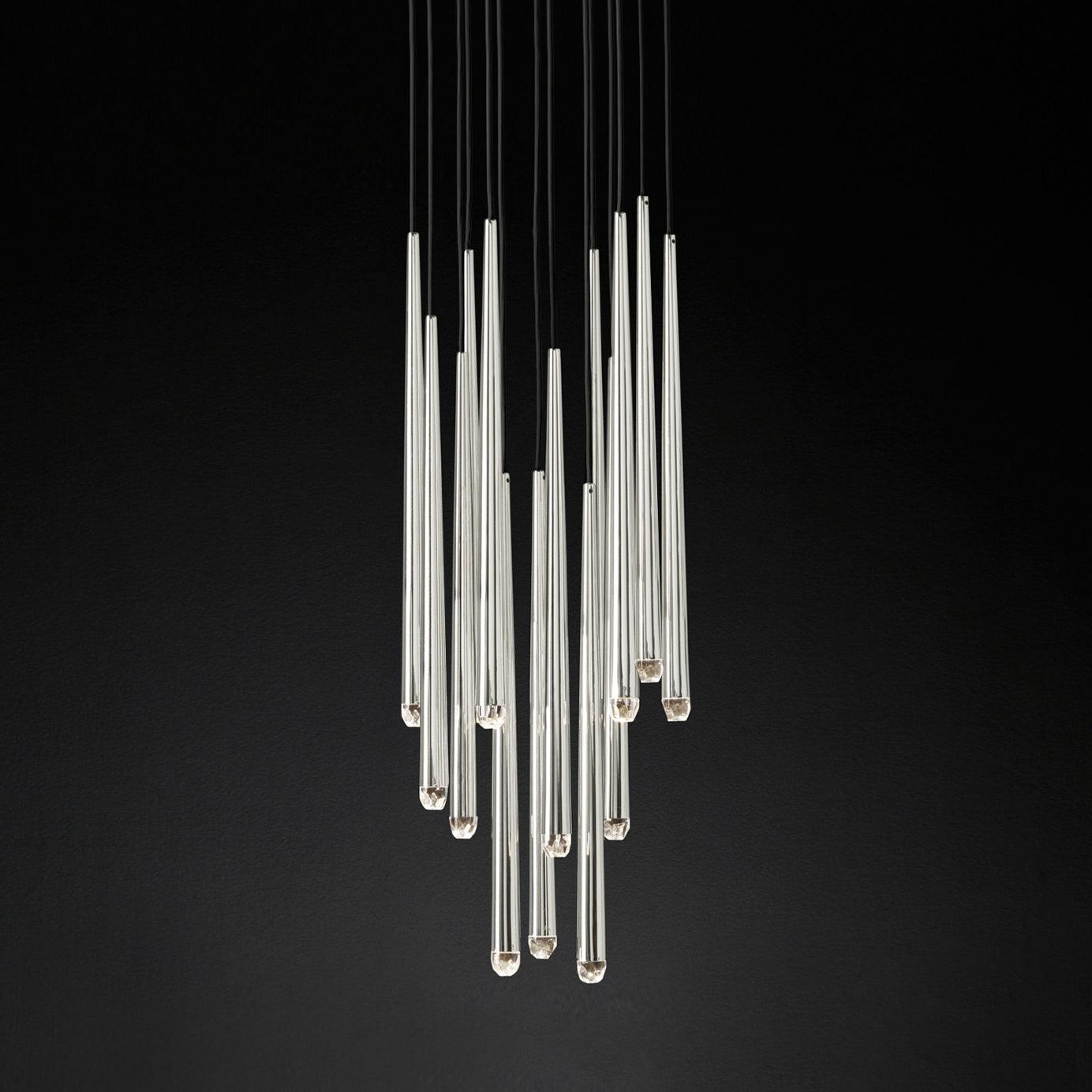 Zenith Chandelier Minimaliste Cristal Laiton - Neutralighting