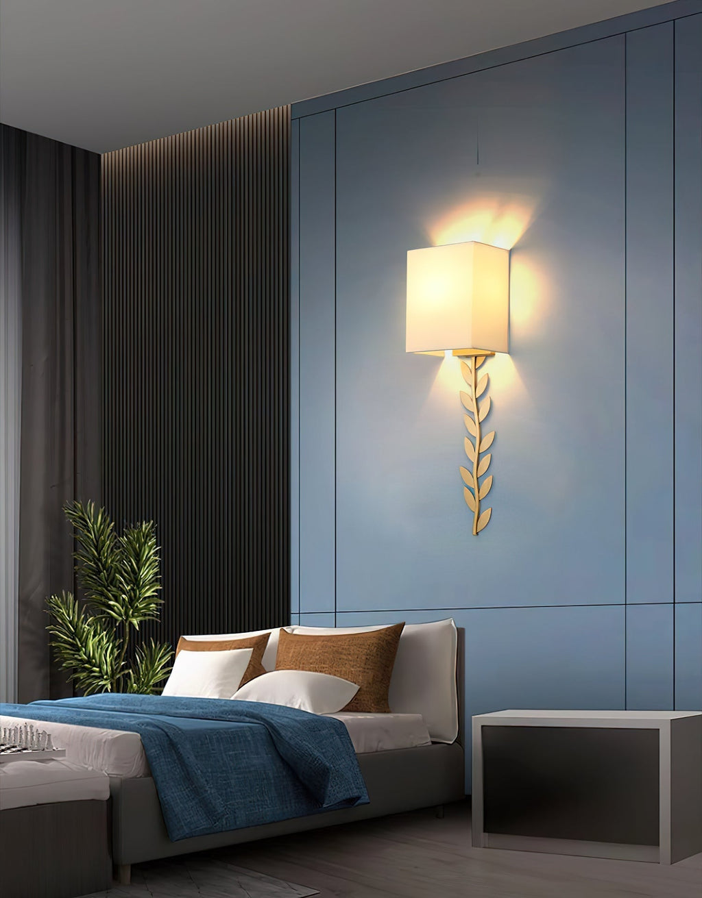 Plotuvyo Lampe Murale Métal Laiton Tissu Grove Minimaliste Moderne - Neutralighting