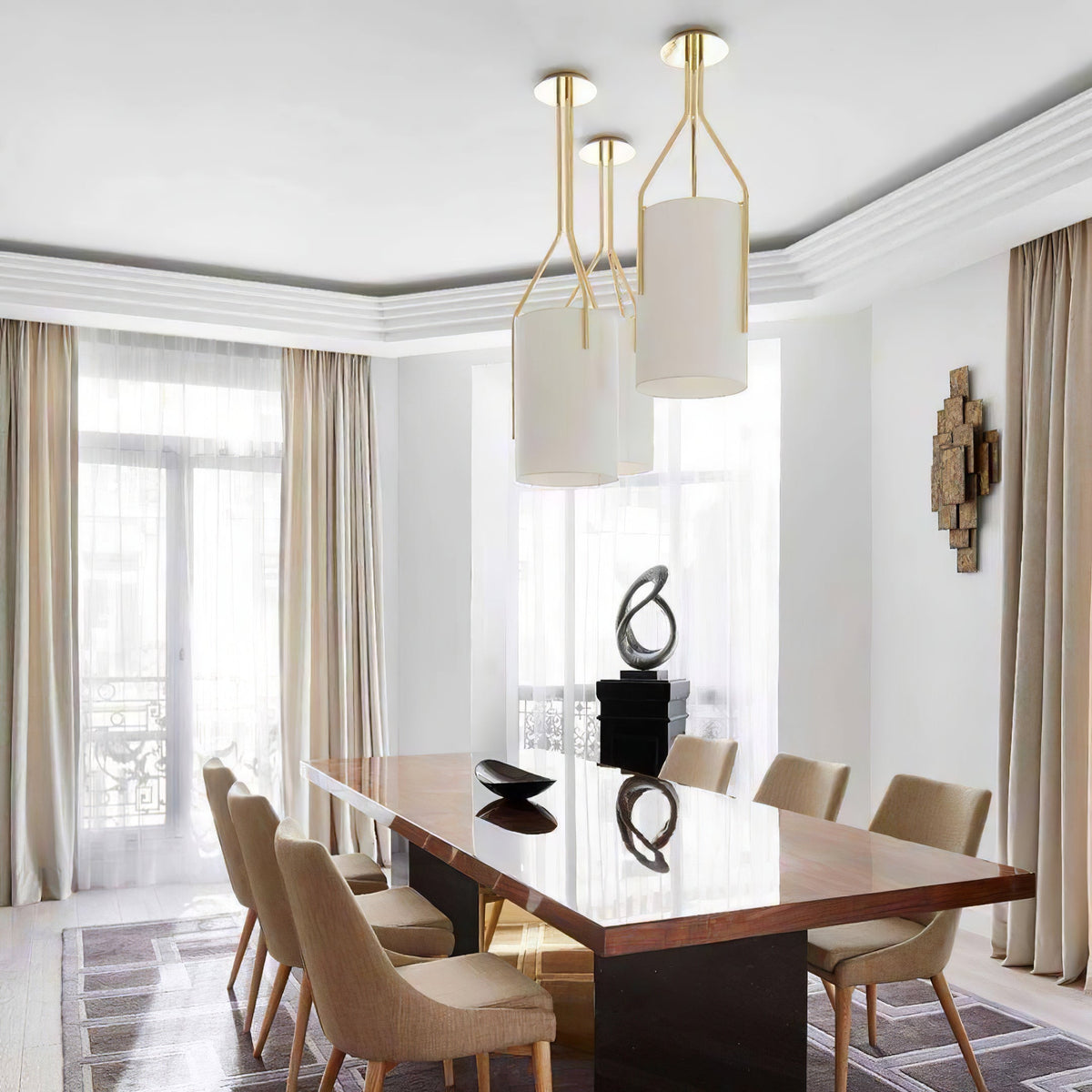 Lustra Chandelier LED 3-Lumières Laiton Moderne - Neutralighting