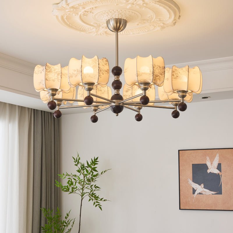 Ephaos Chandelier en Bois Floral Vintage - Neutralighting