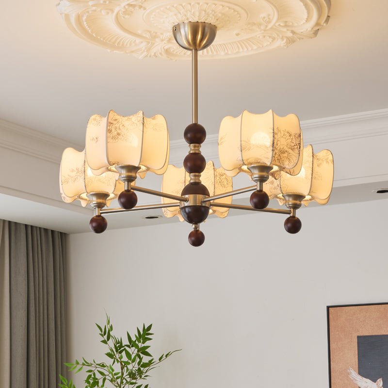 Ephaos Chandelier en Bois Floral Vintage - Neutralighting