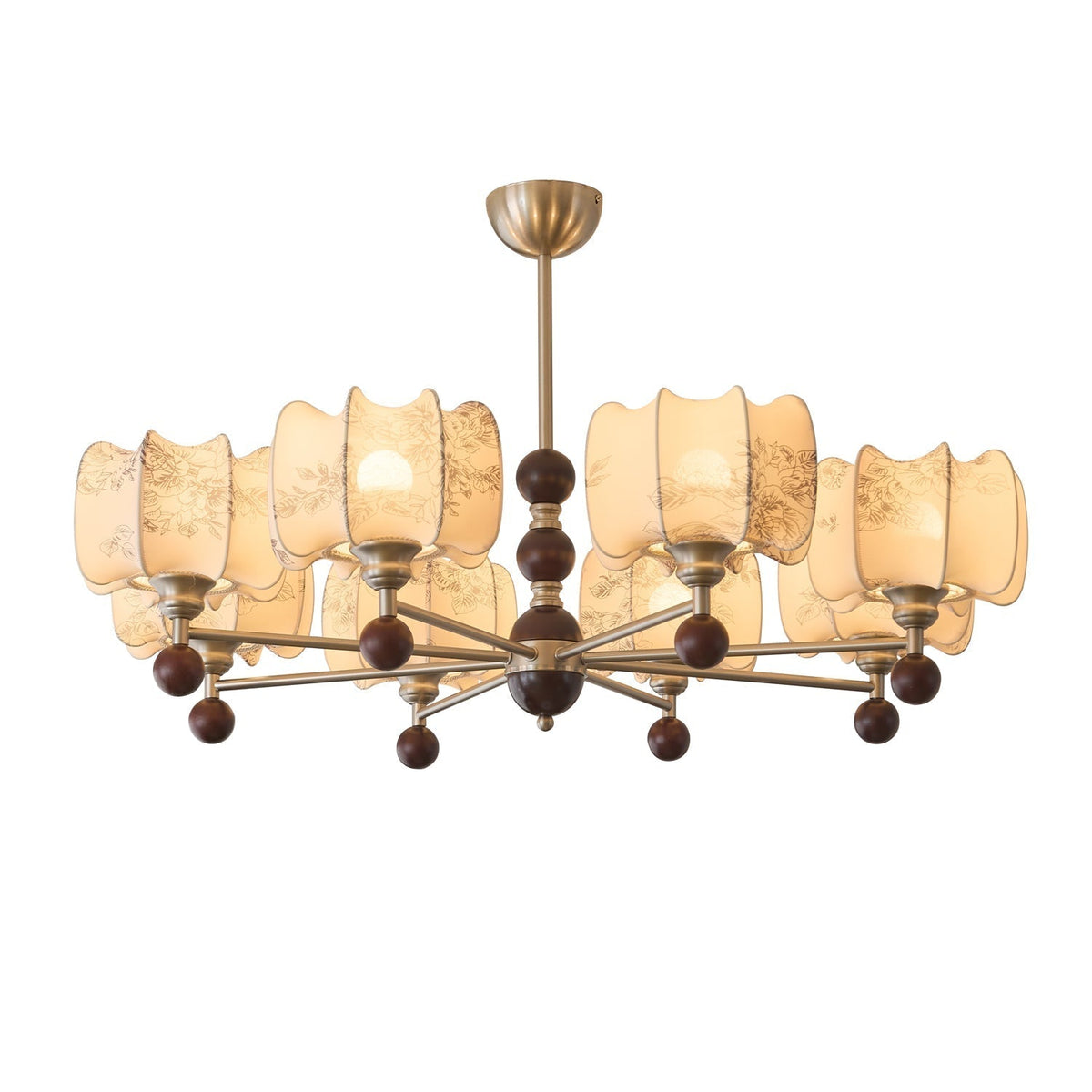 Ephaos Chandelier en Bois Floral Vintage - Neutralighting