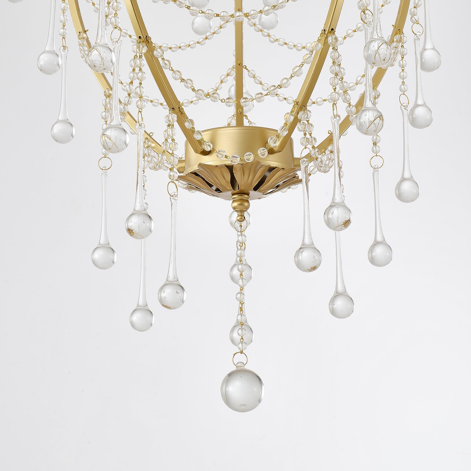 Qvistuvyo Chandelier Métal Verre Créativité Individuelle - Neutralighting