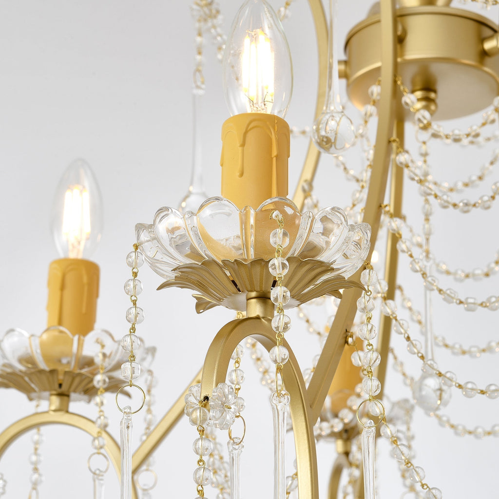 Qvistuvyo Chandelier Métal Verre Créativité Individuelle - Neutralighting
