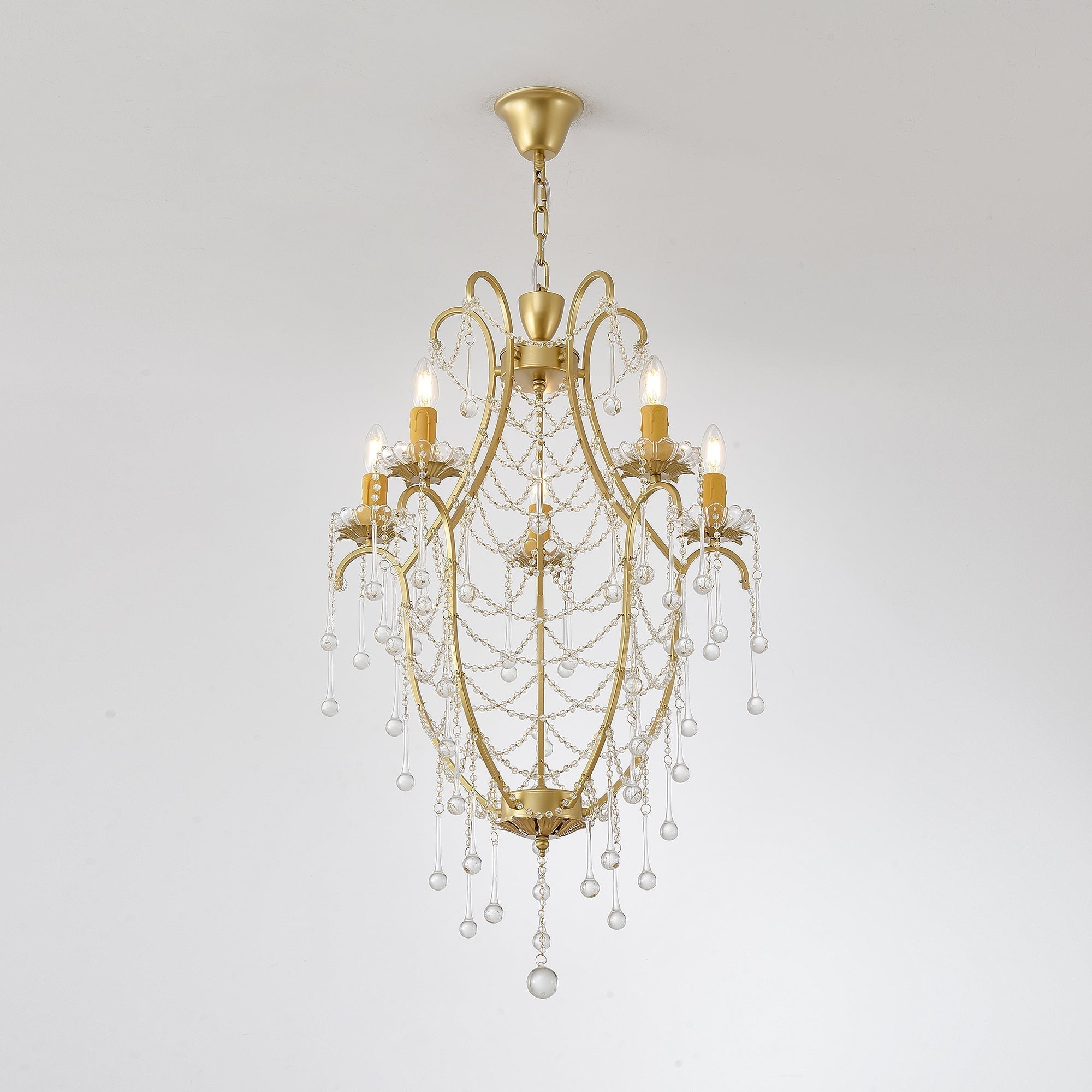 Qvistuvyo Chandelier Métal Verre Créativité Individuelle - Neutralighting
