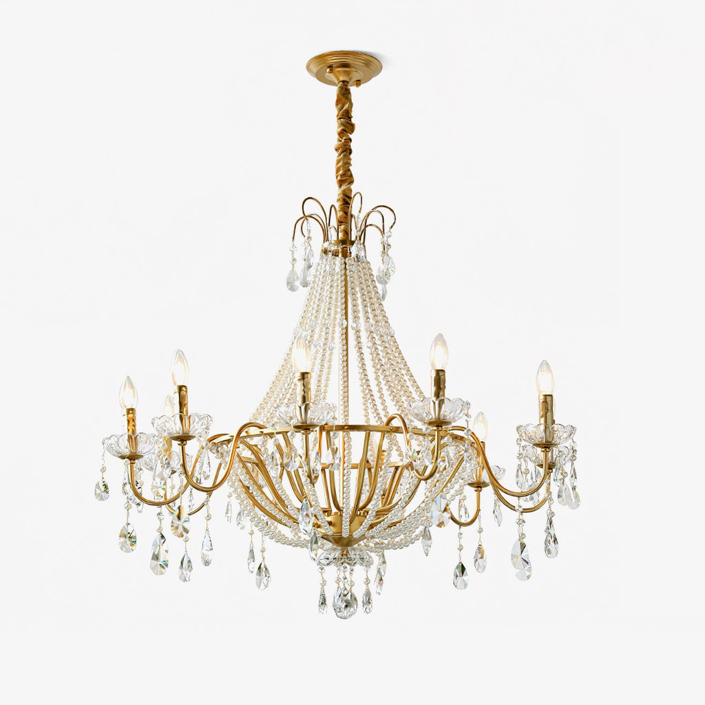 Eurvaros Lustre vintage en cristal et laiton - Neutralighting
