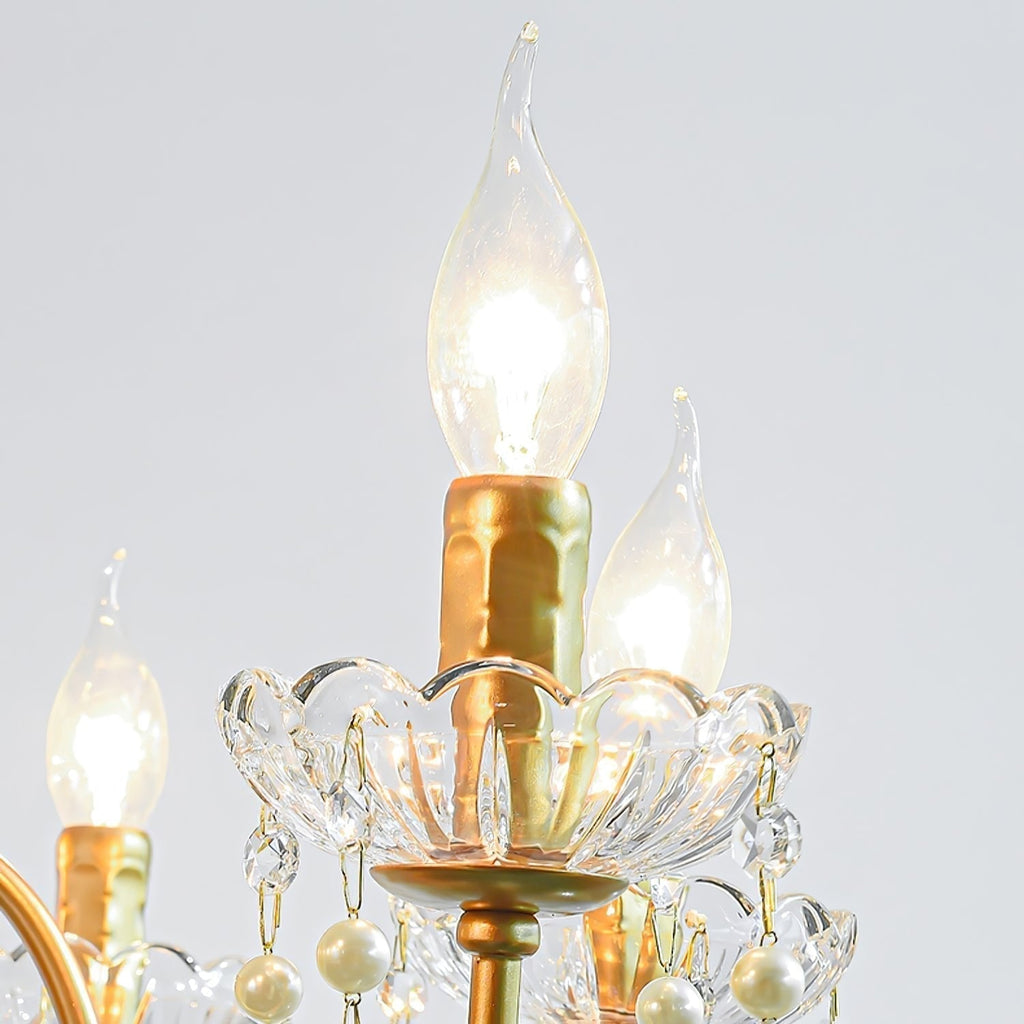 Eurvaros Lustre vintage en cristal et laiton - Neutralighting