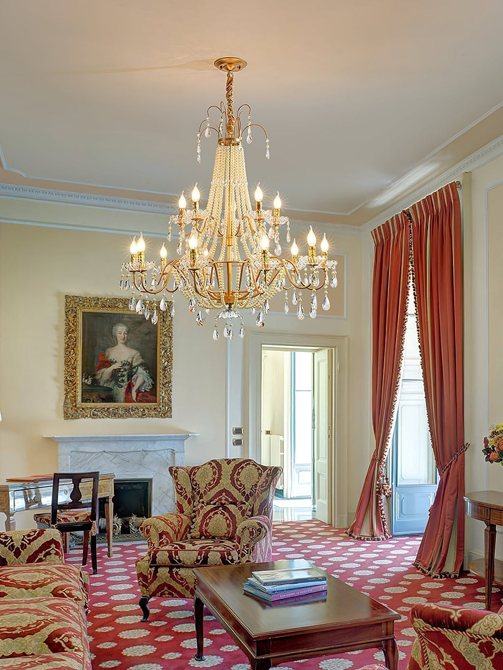 Eurvaros Lustre vintage en cristal et laiton - Neutralighting