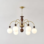 Lustra Suspension Lampe Globe en Noyer et Laiton Vintage - Neutralighting