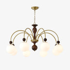 Lustra Suspension Lampe Globe en Noyer et Laiton Vintage - Neutralighting