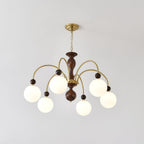 Lustra Suspension Lampe Globe en Noyer et Laiton Vintage - Neutralighting