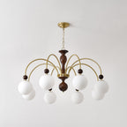 Lustra Suspension Lampe Globe en Noyer et Laiton Vintage - Neutralighting