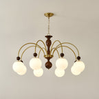 Lustra Suspension Lampe Globe en Noyer et Laiton Vintage - Neutralighting
