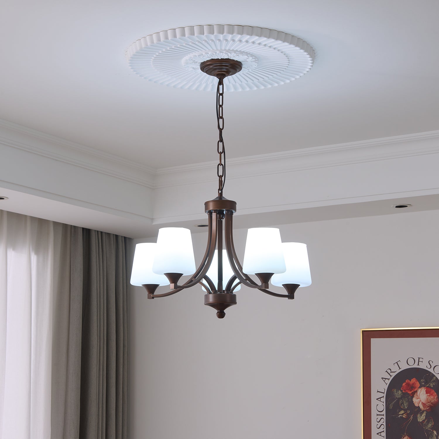 Ardena Chandelier Verre Classique Vintage Élégance - Neutralighting