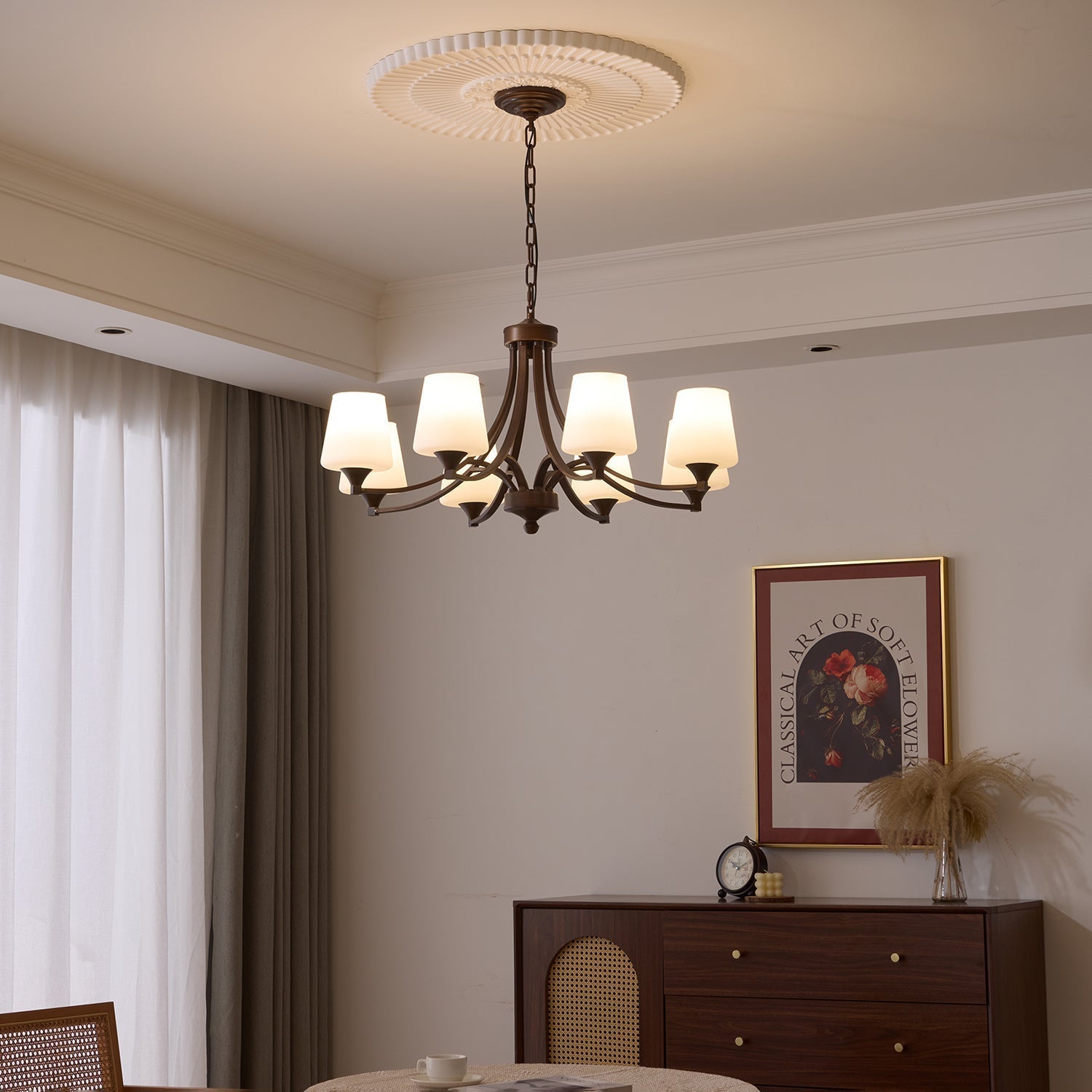 Ardena Chandelier Verre Classique Vintage Élégance - Neutralighting