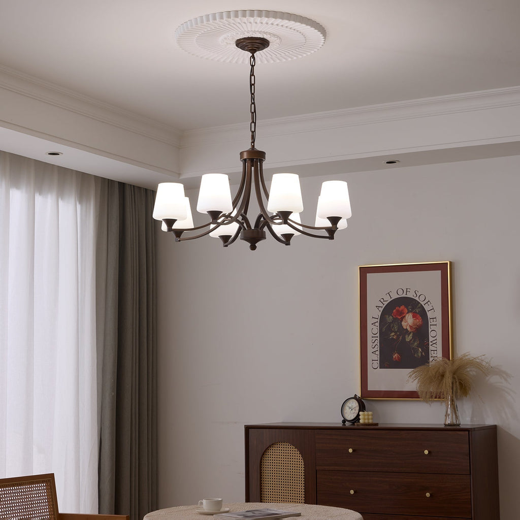 Ardena Chandelier Verre Classique Vintage Élégance - Neutralighting