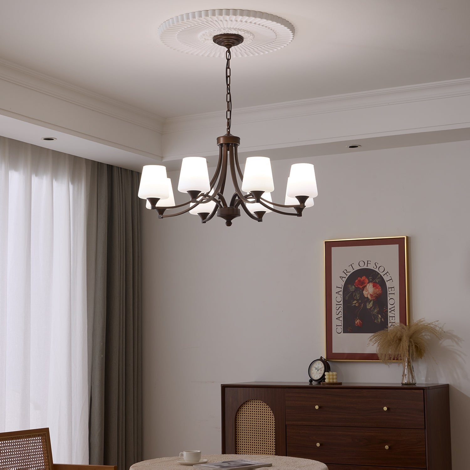 Ardena Chandelier Verre Classique Vintage Élégance - Neutralighting