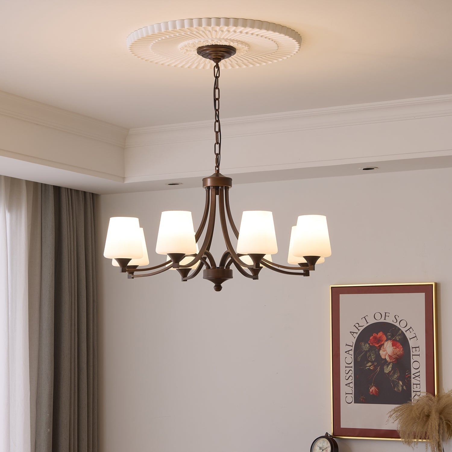 Ardena Chandelier Verre Classique Vintage Élégance - Neutralighting